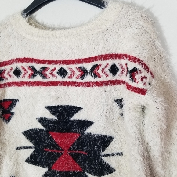 ANTHROPOLOGIE EVERLEIGH Aztec Imitation Mohair Knitted Sweater - Picture 11 of 13
